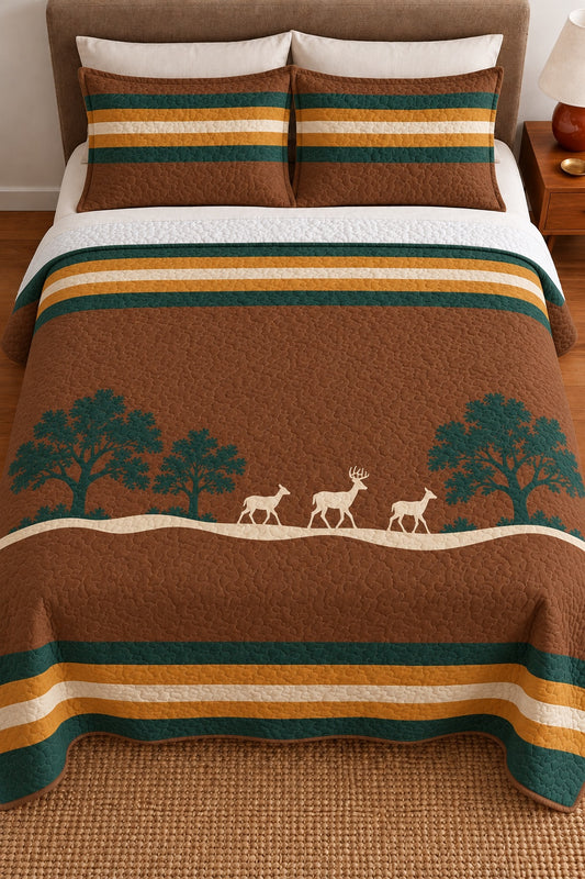 Oak Savanna Dusk Whitetail Quilt Set