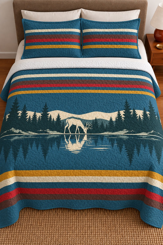 Northwoods Shoreline Whitetail Quilt Set