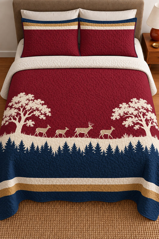 Bur Oak Crossing Whitetail Quilt Set