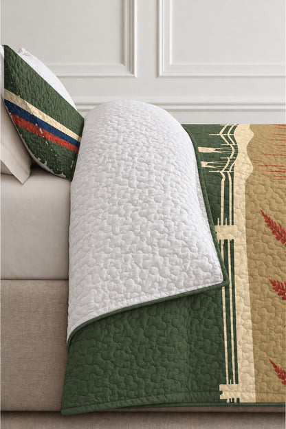 Fence Line Prairie Whitetail Quilt Set