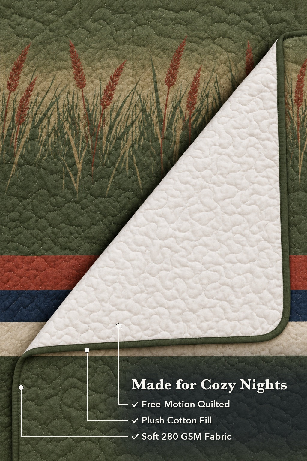 Fence Line Prairie Whitetail Quilt Set
