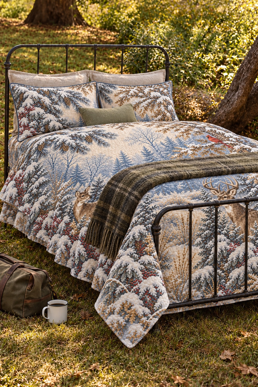Winter Verdure Whitetail Quilt Set