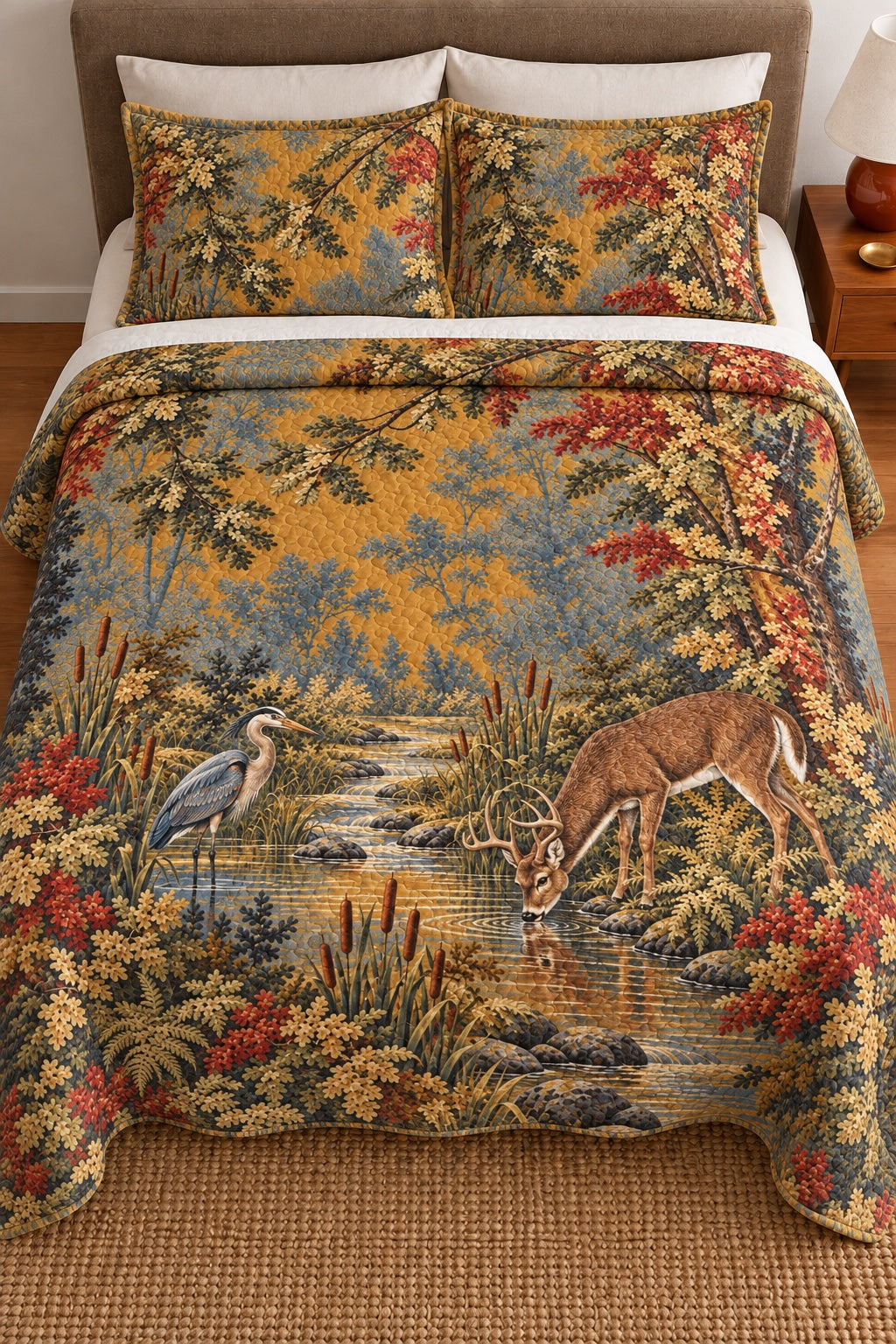 Riverbank Verdure Whitetail Quilt Set