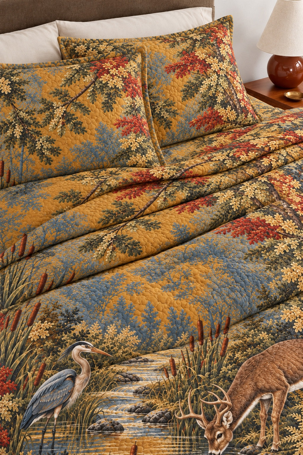 Riverbank Verdure Whitetail Quilt Set