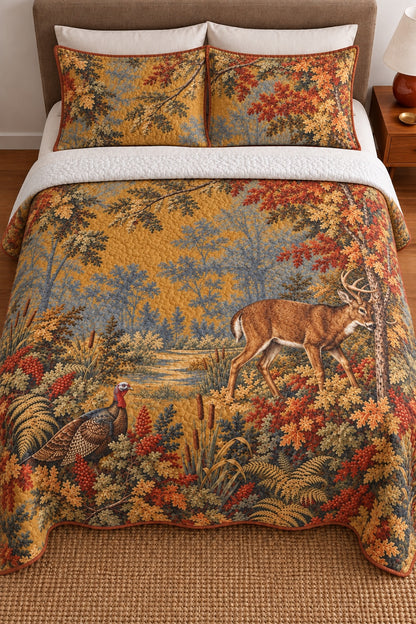 Rut Season Verdure Whitetail Quilt Set
