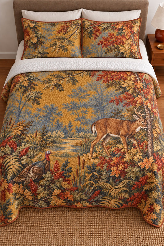 Rut Season Verdure Whitetail Quilt Set