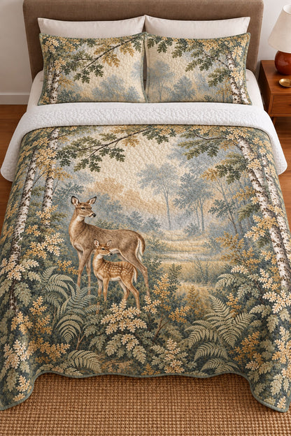 Sage Morning Verdure Whitetail Quilt Set