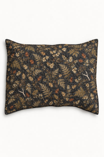 Charcoal Fern Abstract Quilt Set