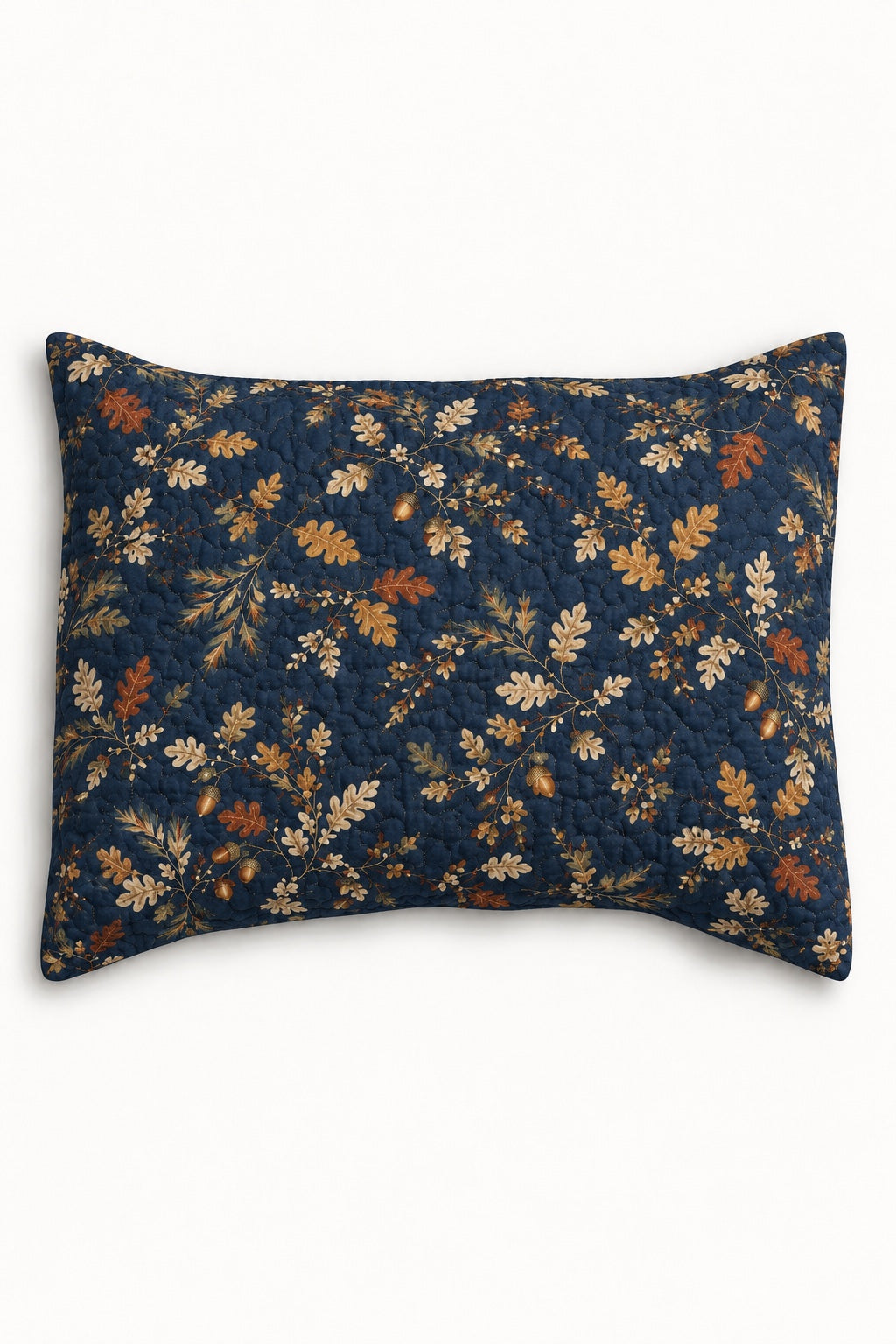 Navy Oak Leaf Abstract Quilt Set