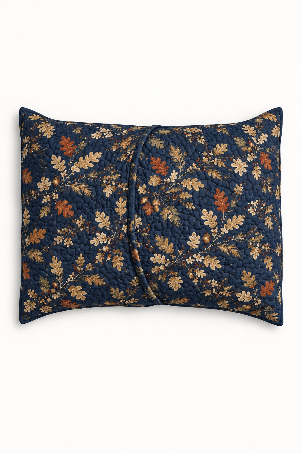 Navy Oak Leaf Abstract Quilt Set