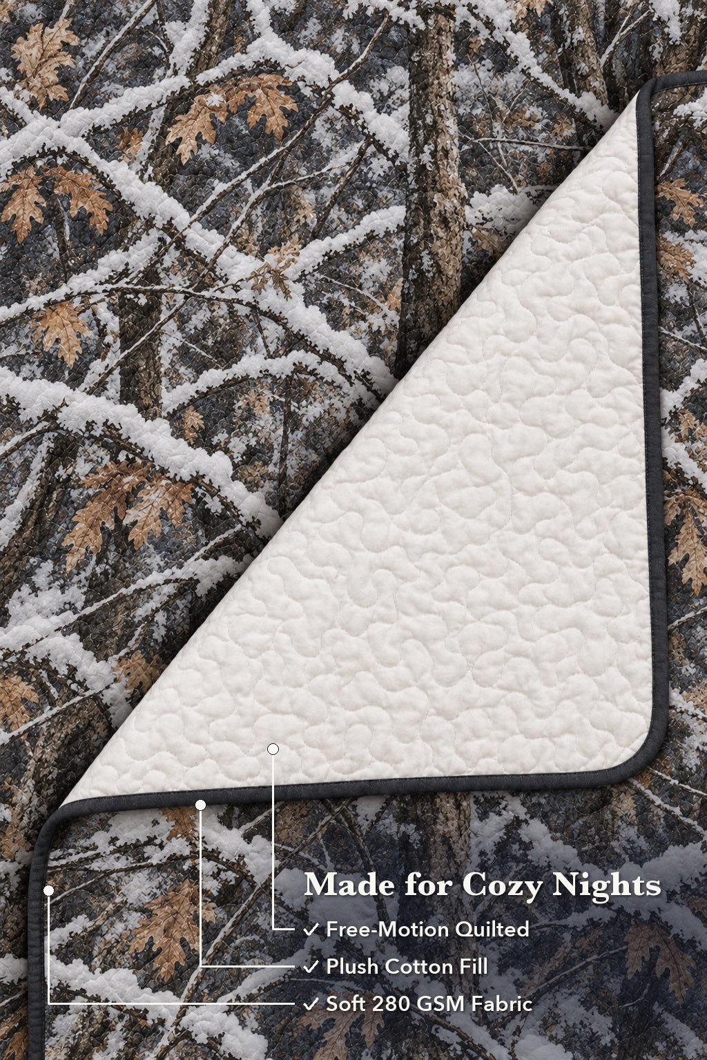 Snow Timber Whitetail Quilt Set