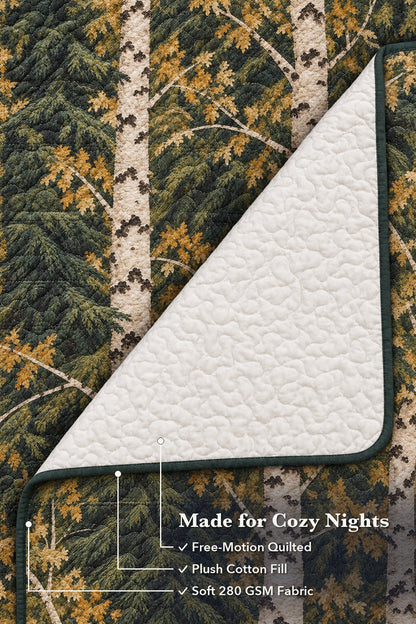 Birch Spruce Timber Whitetail Quilt Set