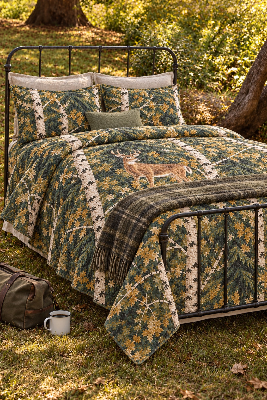 Birch Spruce Timber Whitetail Quilt Set