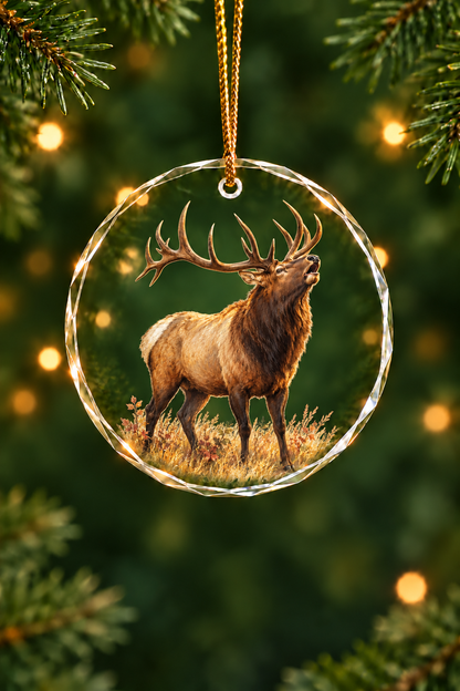 Autumn Echo Bull Elk - Glass Ornament image 1