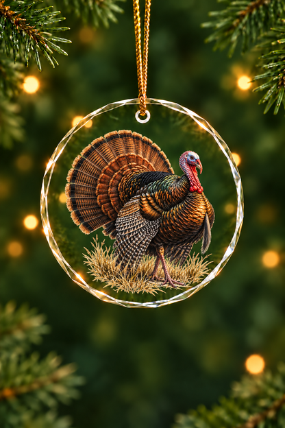 Dawn Strut Wild Turkey - Glass Ornament image 1