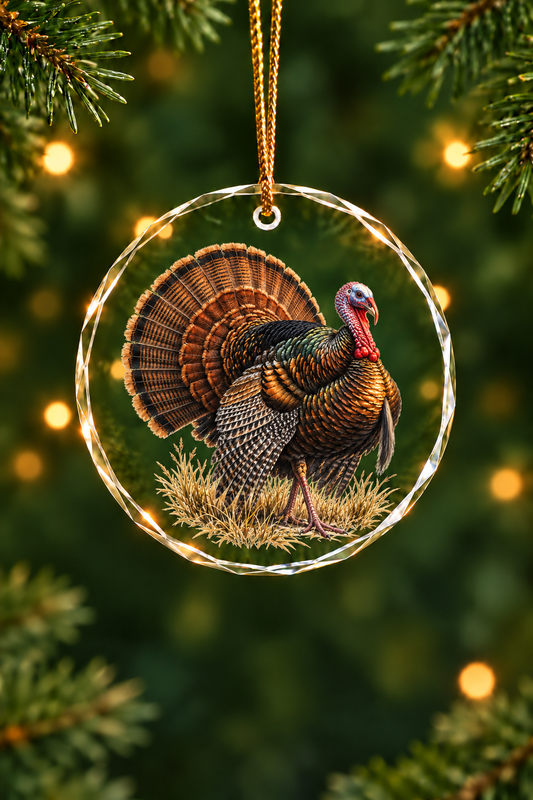 Dawn Strut Wild Turkey - Glass Ornament image 1