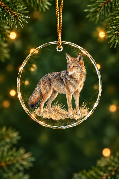 Dusk Prowler Coyote - Glass Ornament image 1