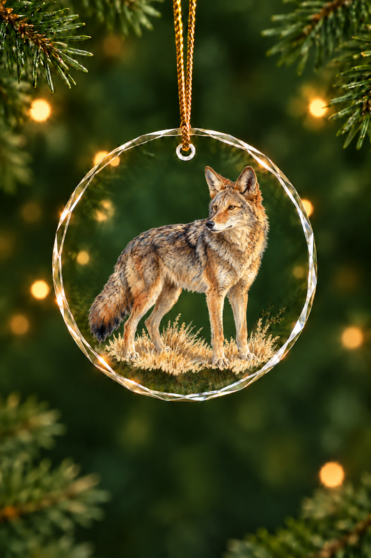 Dusk Prowler Coyote - Glass Ornament image 1