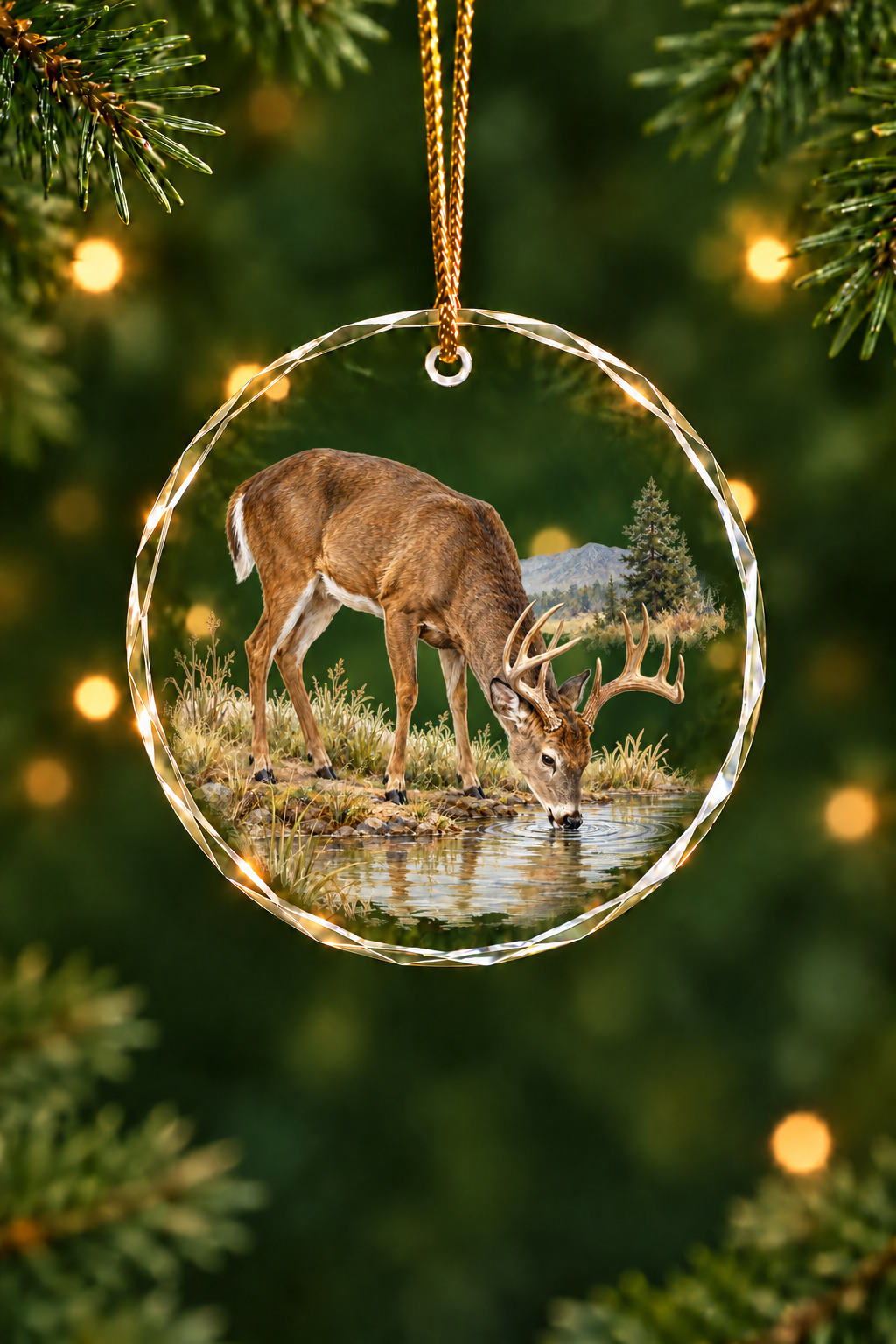 Still Water Whitetail - Glass Ornament image 1