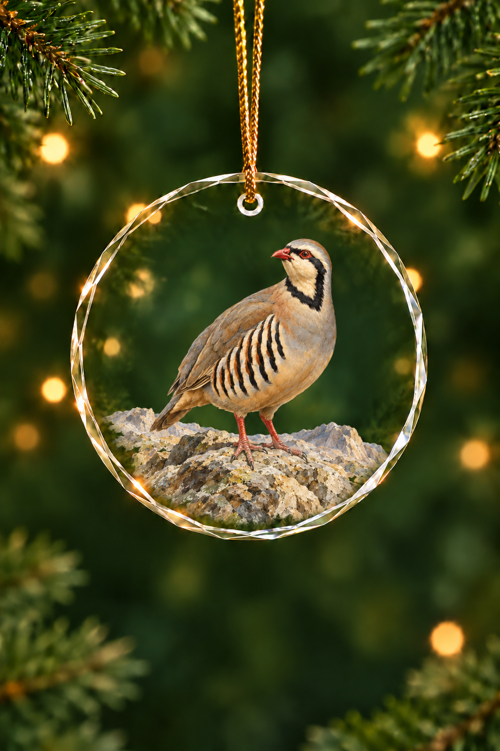 Rimrock Chukar Partridge - Glass Ornament image 1