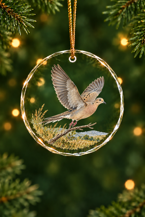 First Flight Mourning Dove - Glass Ornament image 1
