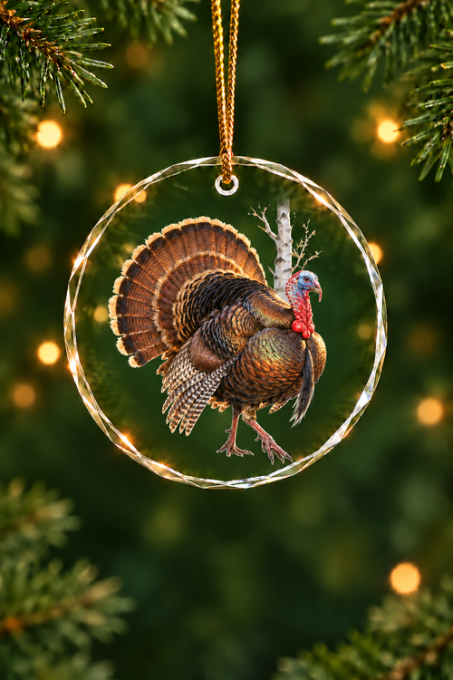 Birch Edge Strutting Tom Turkey - Glass Ornament image 1