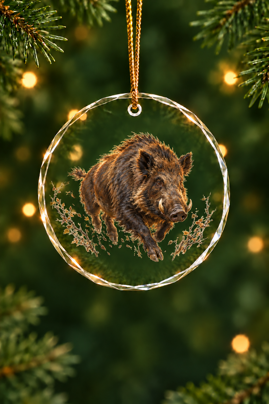 Brush Breaker Wild Boar - Glass Ornament image 1