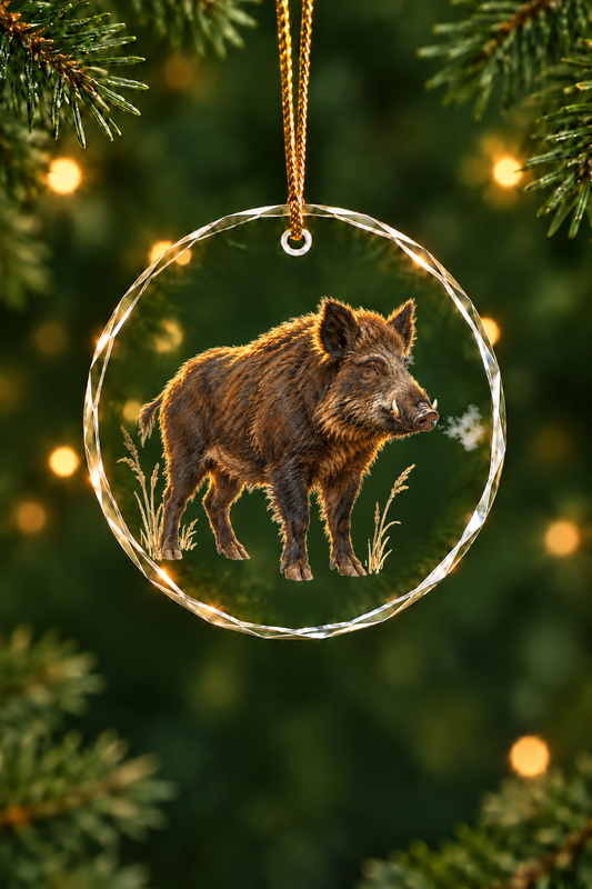 Dawn Breath Wild Boar - Glass Ornament image 1