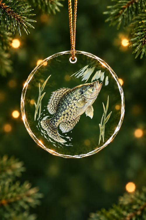 Sunlit Shallows Black Crappie - Glass Ornament image 1