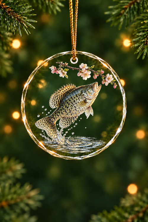 Blossom Branch Black Crappie - Glass Ornament image 1