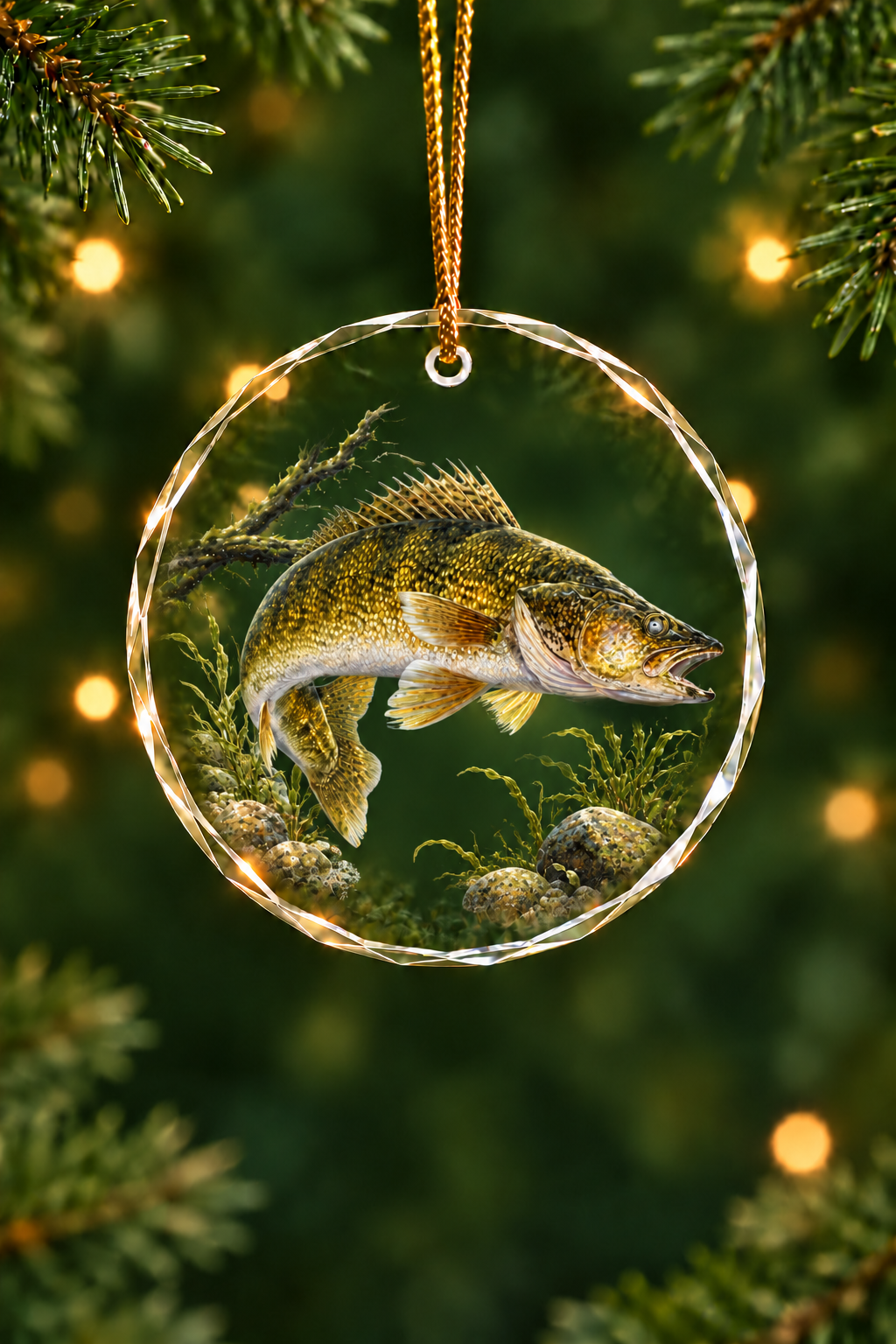 Rocky Reef Walleye - Glass Ornament image 1