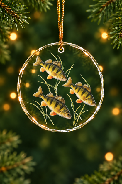 Weedline Yellow Perch Trio - Glass Ornament image 1