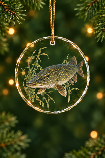 Weed Bed Northern Pike - Glass Ornament image 1