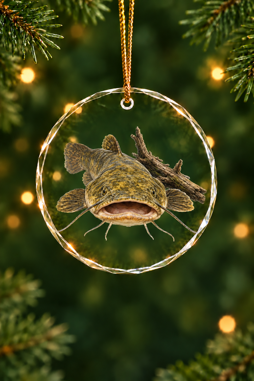 Driftwood Flathead Catfish - Glass Ornament image 1