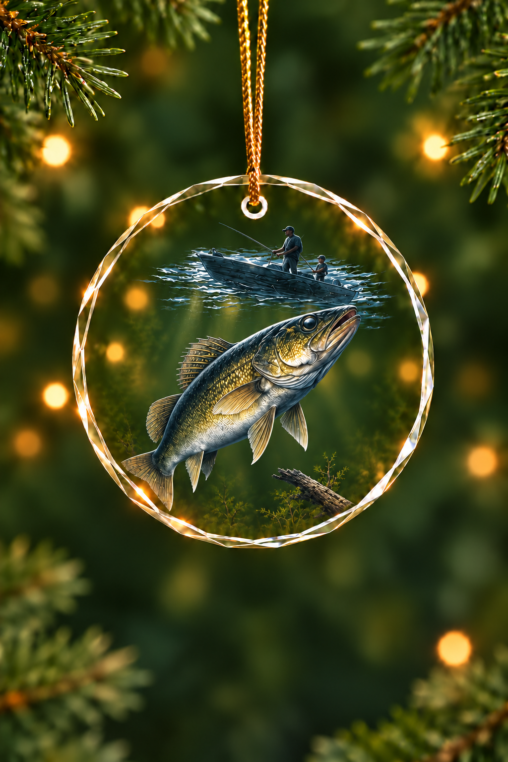 Father & Son Walleye - Glass Ornament image 1