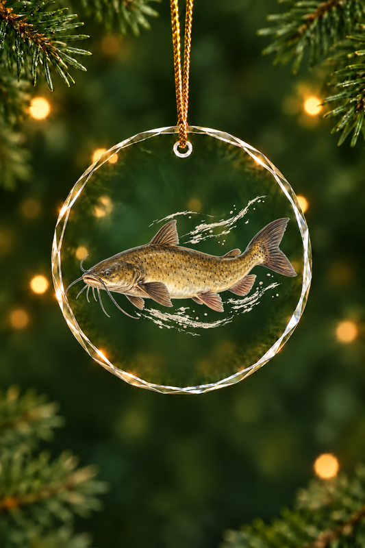 Current Run Channel Catfish - Glass Ornament image 1