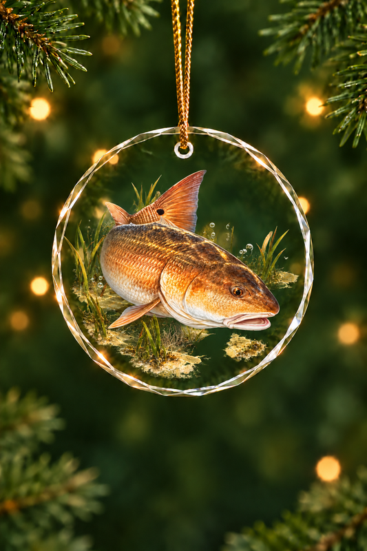 Marsh Dusk Redfish - Glass Ornament image 1