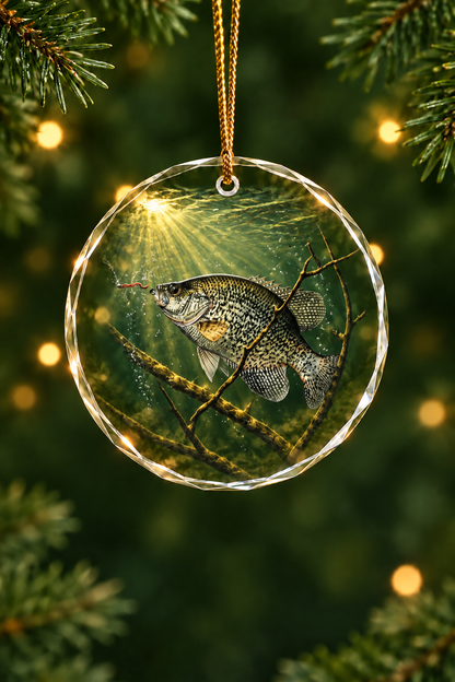 Sunlit Timber Crappie - Glass Ornament image 1
