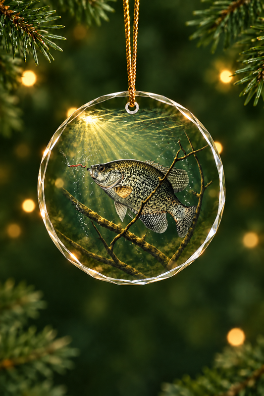 Sunlit Timber Crappie - Glass Ornament image 1