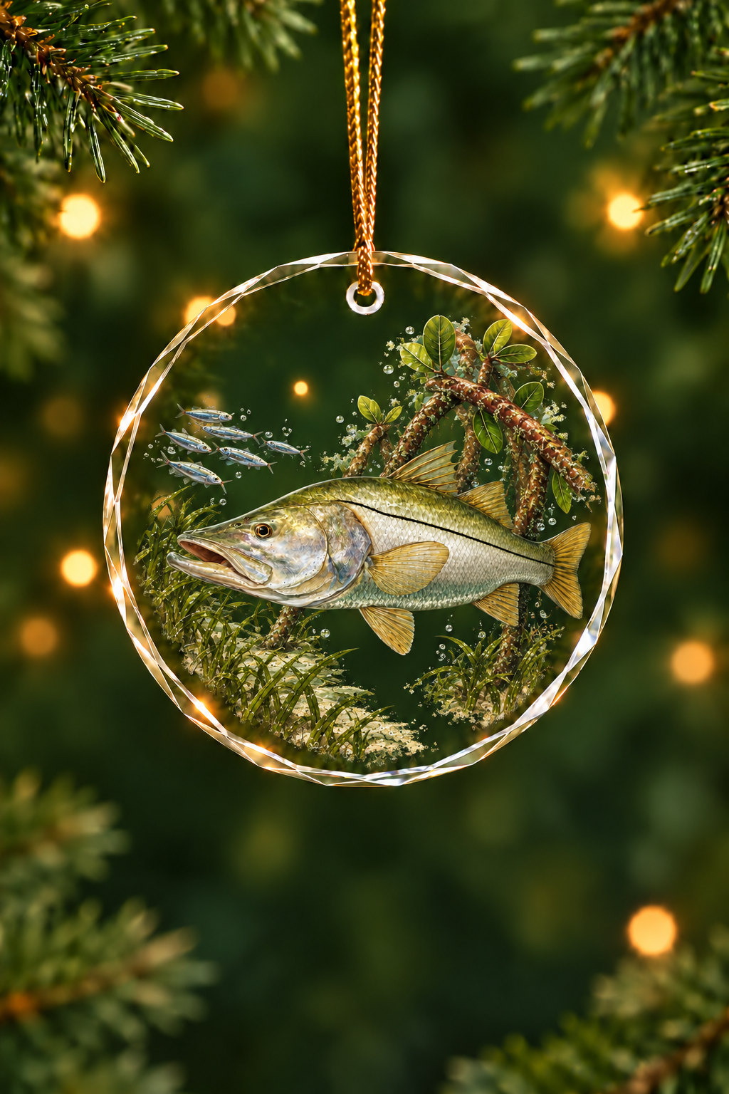 Mangrove Ambush Snook - Glass Ornament image 1