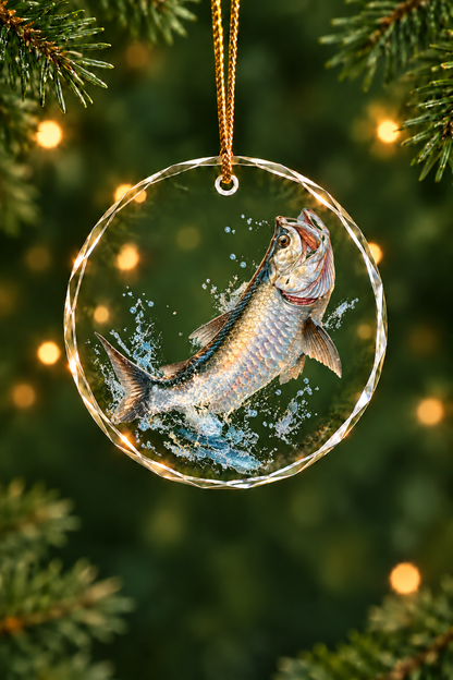 Silver King Tarpon - Glass Ornament image 1