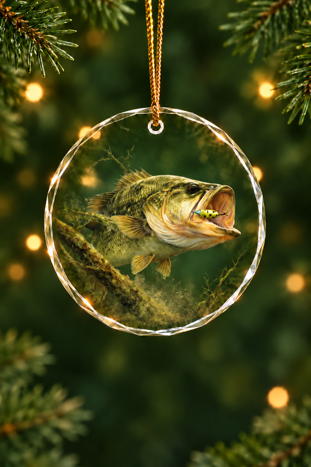 Clay Bottom Bass - Glass Ornament image 1