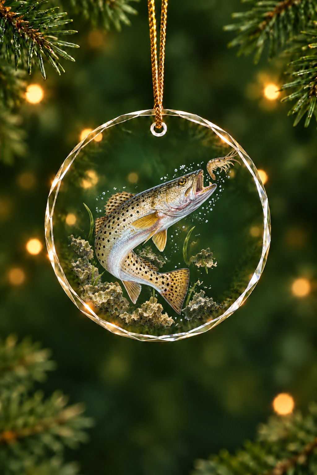 Oyster Bar Speckled Trout - Glass Ornament image 1