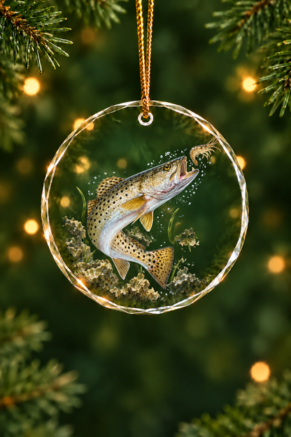 Oyster Bar Speckled Trout - Glass Ornament image 1