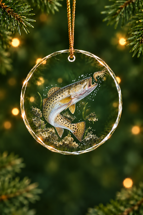 Oyster Bar Speckled Trout - Glass Ornament image 1