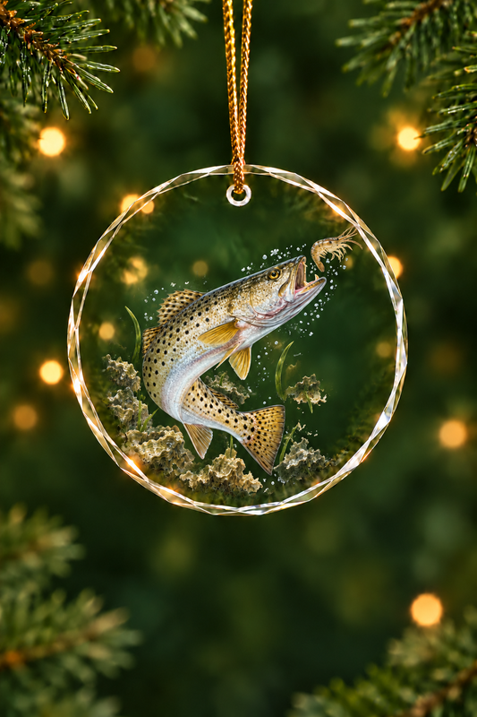 Oyster Bar Speckled Trout - Glass Ornament image 1