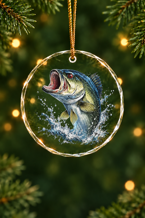 Midnight Bass Surge - Glass Ornament image 1