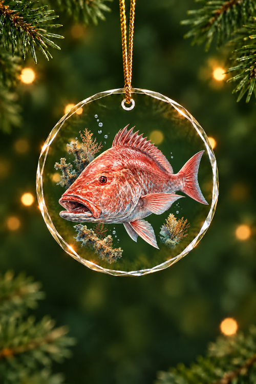 Reef Wreck Red Snapper - Glass Ornament image 1