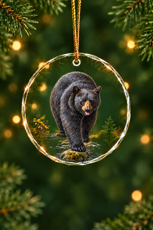 Creekside Black Bear - Glass Ornament image 1