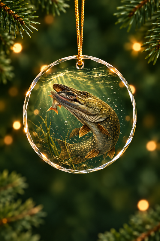 Roughwater Pike Feed - Glass Ornament image 1